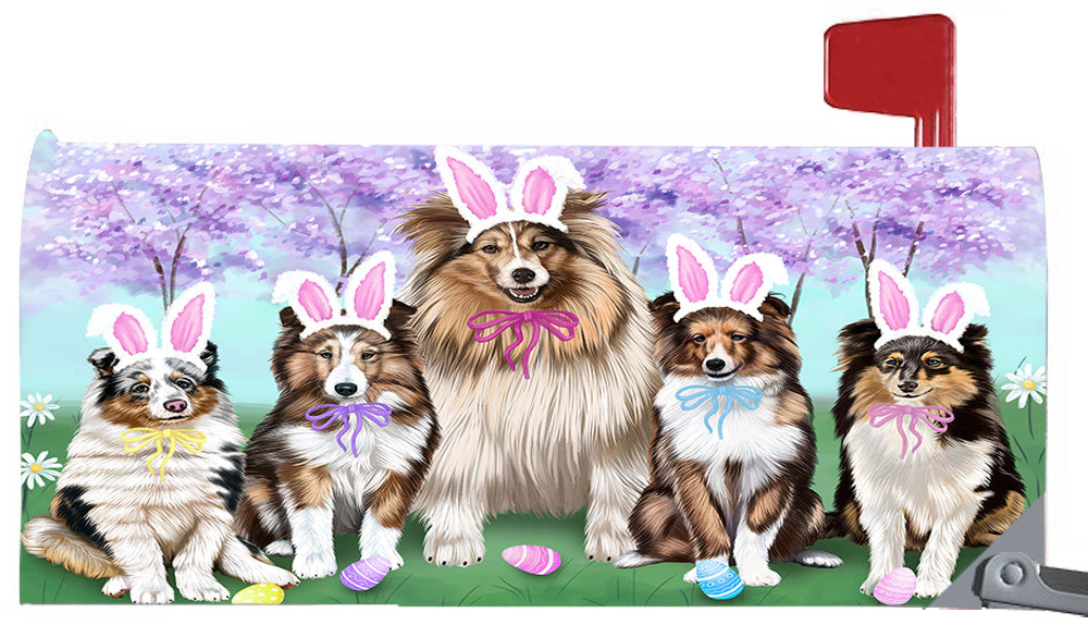 Easter Holidays Shetland Sheepdogs Magnetic Mailbox Cover MBC48420