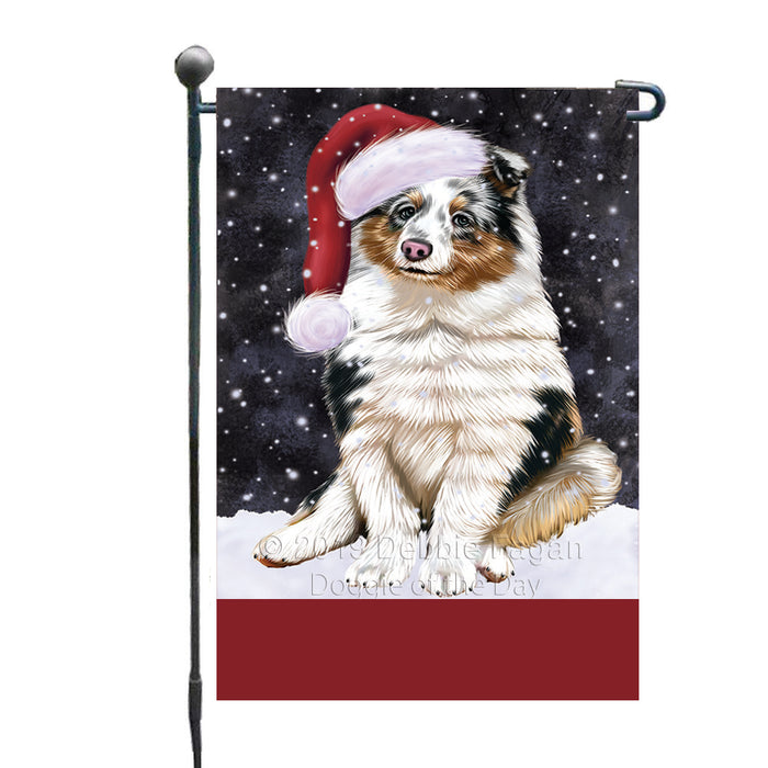Personalized Let It Snow Happy Holidays Shetland Sheepdog Custom Garden Flags GFLG-DOTD-A62441