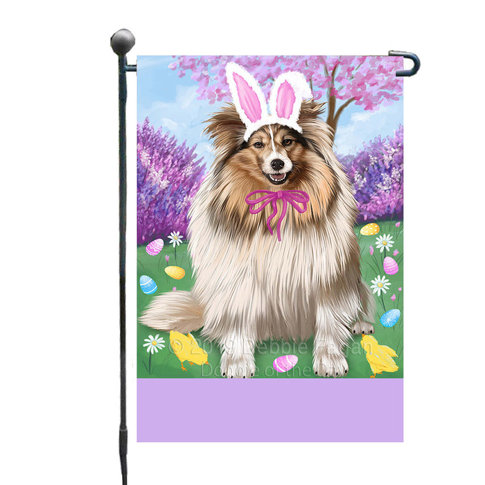 Personalized Easter Holiday Shetland Sheepdog Custom Garden Flags GFLG-DOTD-A59002