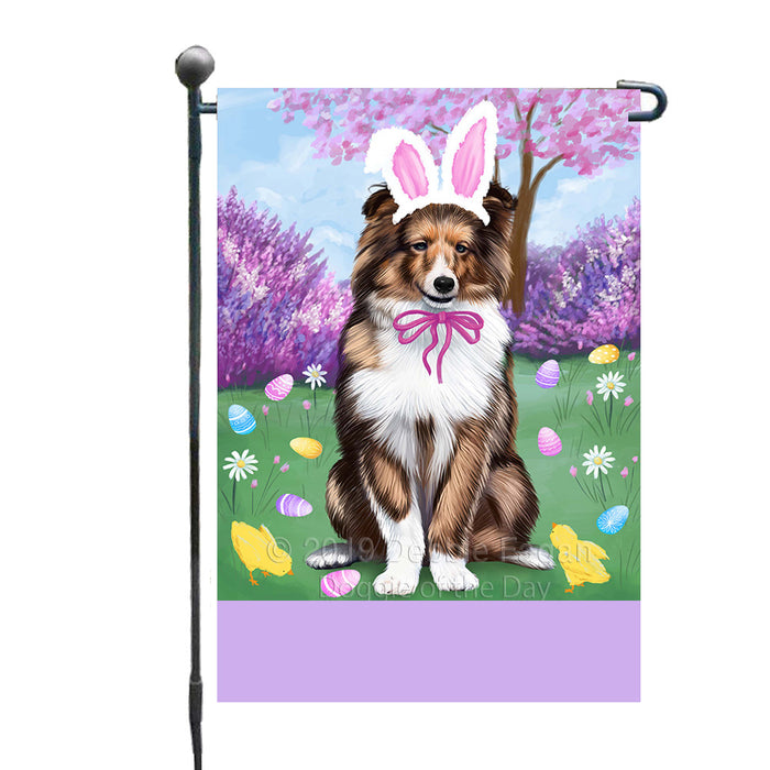 Personalized Easter Holiday Shetland Sheepdog Custom Garden Flags GFLG-DOTD-A59004