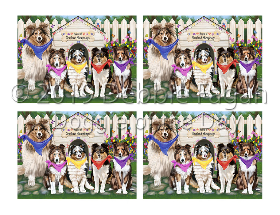 Spring Dog House Shetland Sheepdogs Placemat