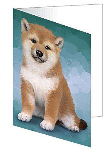 Shiba Inu Dog Handmade Artwork Assorted Pets Greeting Cards and Note Cards with Envelopes for All Occasions and Holiday Seasons