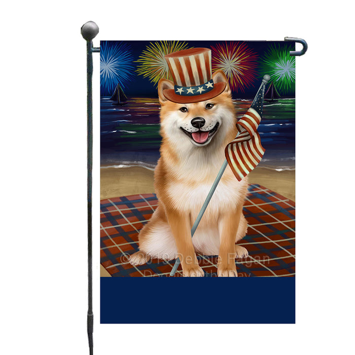 Personalized 4th of July Firework Shiba Inu Dog Custom Garden Flags GFLG-DOTD-A58083