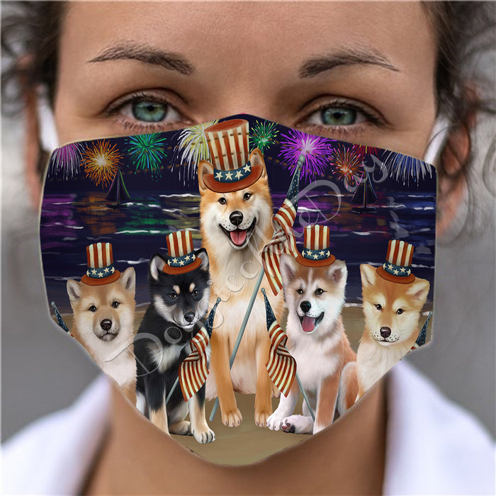 4th of July Independence Day Shiba Inu Dogs Face Mask FM49440