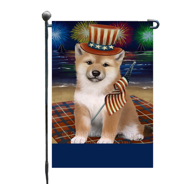 Personalized 4th of July Firework Shiba Inu Dog Custom Garden Flags GFLG-DOTD-A58085
