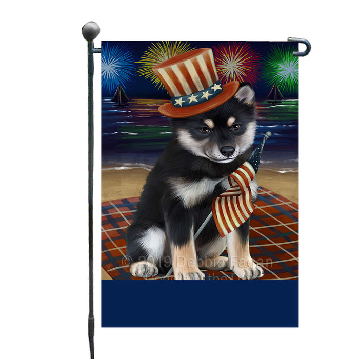 Personalized 4th of July Firework Shiba Inu Dog Custom Garden Flags GFLG-DOTD-A58086