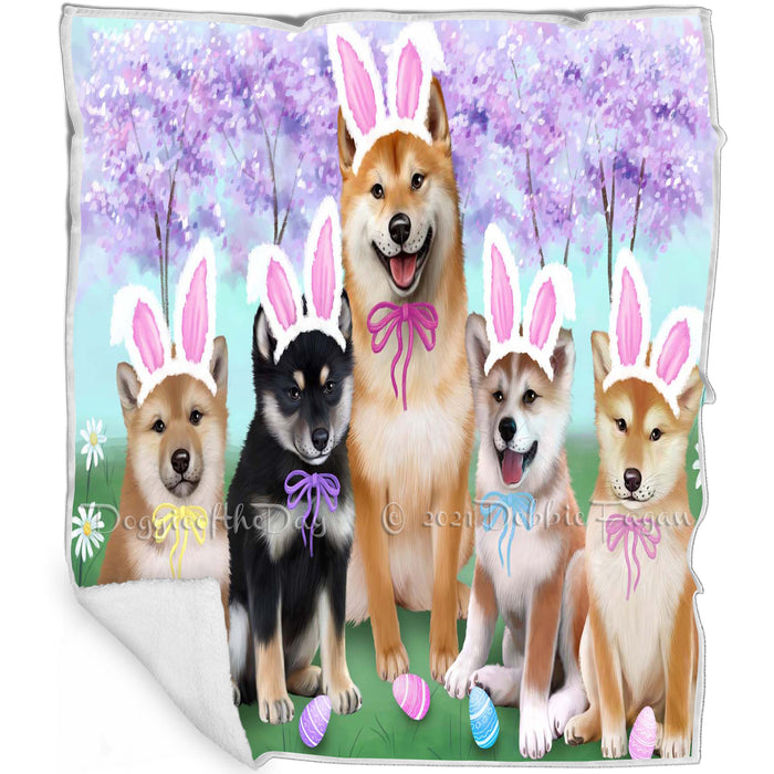 Shiba Inus Dog Easter Holiday Blanket BLNKT60195