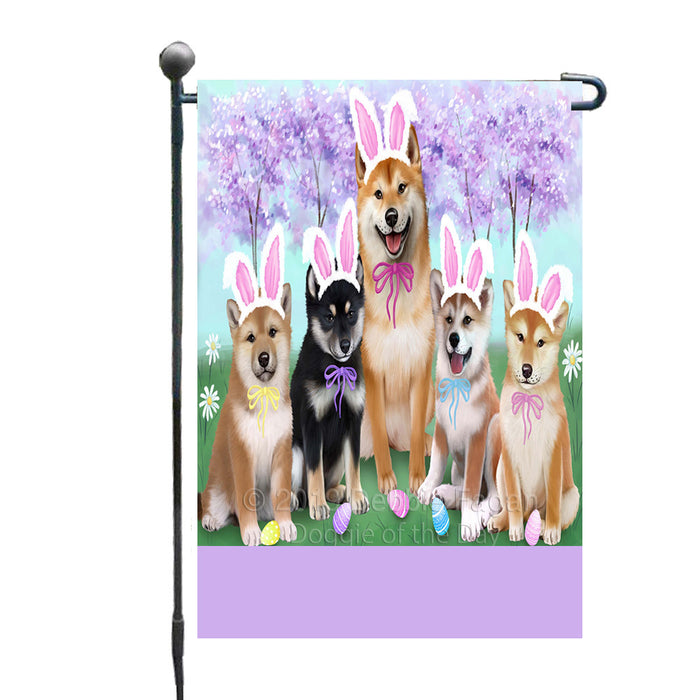 Personalized Easter Holiday Shiba Inu Dogs Custom Garden Flags GFLG-DOTD-A59007