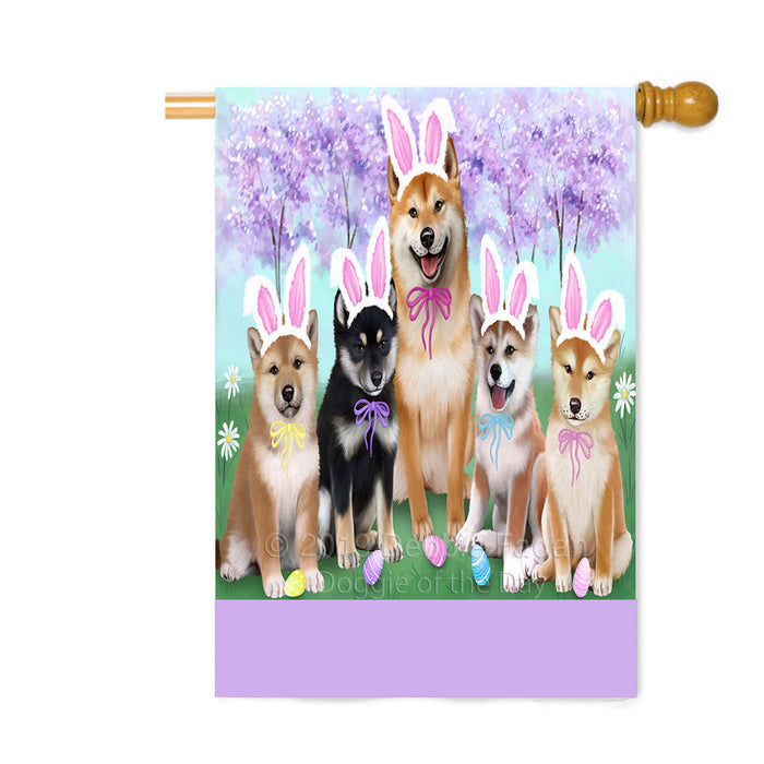 Personalized Easter Holiday Shiba Inu Dogs Custom House Flag FLG-DOTD-A59063