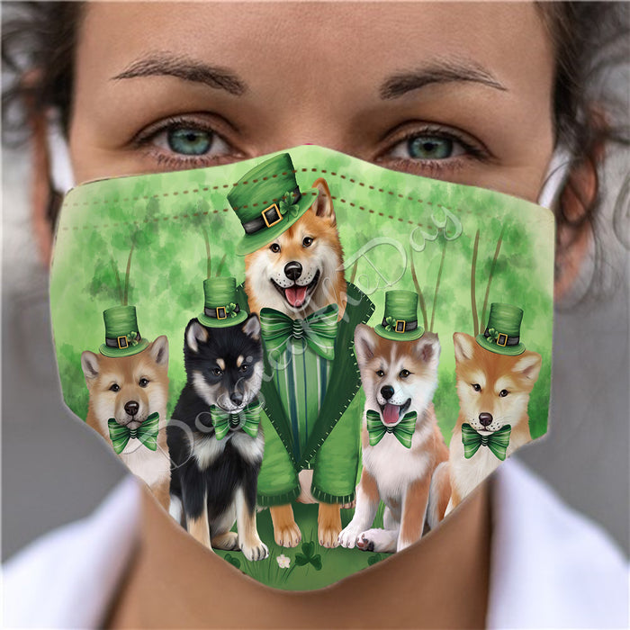 St. Patricks Day Irish Shiba Inu Dogs Face Mask FM50187