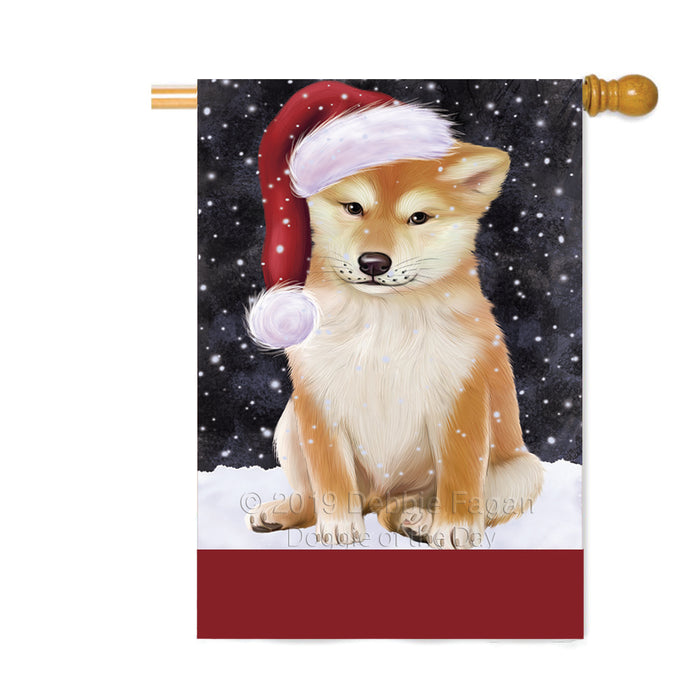 Personalized Let It Snow Happy Holidays Shiba Inu Dog Custom House Flag FLG-DOTD-A62500