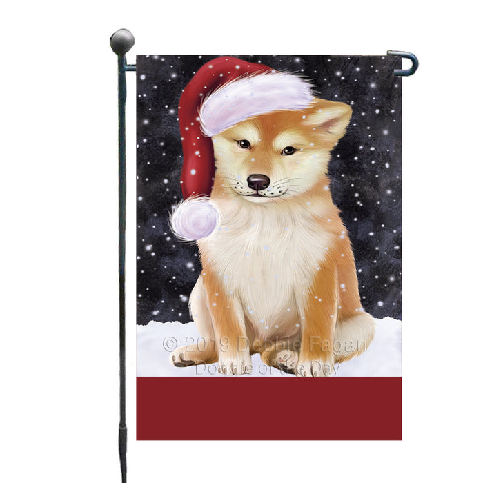Personalized Let It Snow Happy Holidays Shiba Inu Dog Custom Garden Flags GFLG-DOTD-A62444