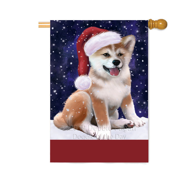 Personalized Let It Snow Happy Holidays Shiba Inu Dog Custom House Flag FLG-DOTD-A62501