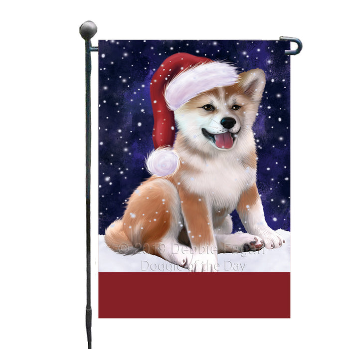Personalized Let It Snow Happy Holidays Shiba Inu Dog Custom Garden Flags GFLG-DOTD-A62445