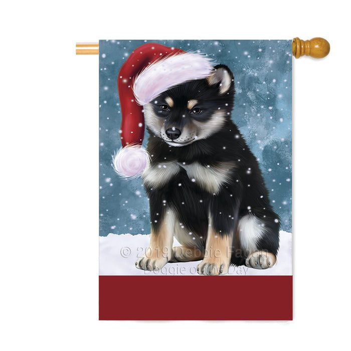 Personalized Let It Snow Happy Holidays Shiba Inu Dog Custom House Flag FLG-DOTD-A62502