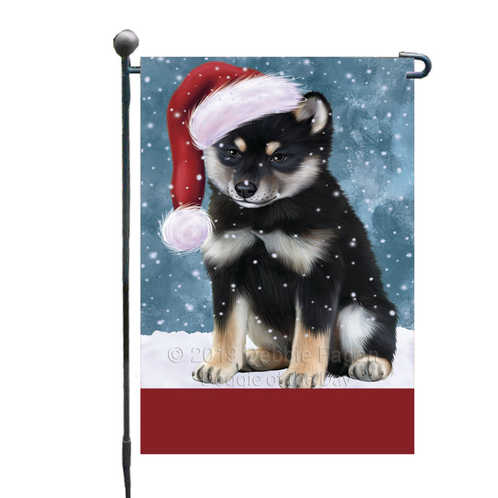 Personalized Let It Snow Happy Holidays Shiba Inu Dog Custom Garden Flags GFLG-DOTD-A62446