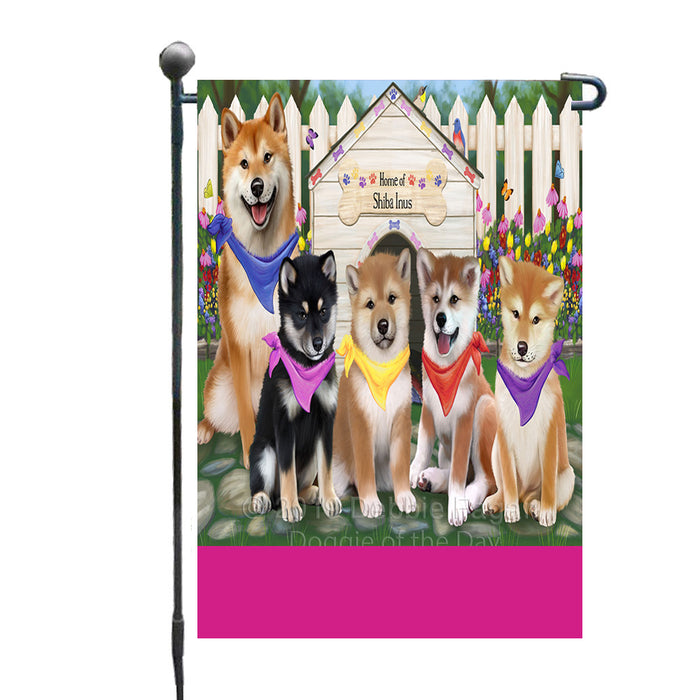 Personalized Spring Dog House Shiba Inu Dogs Custom Garden Flags GFLG-DOTD-A62994