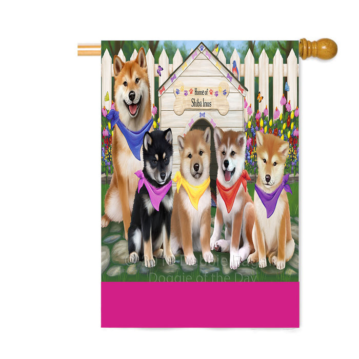 Personalized Spring Dog House Shiba Inu Dogs Custom House Flag FLG-DOTD-A63050