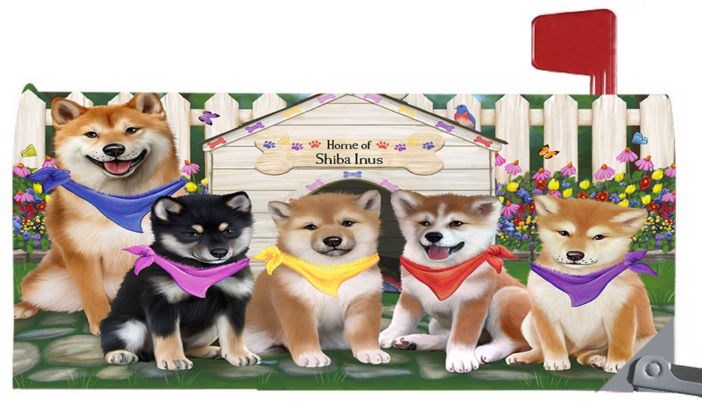 Spring Dog House Shiba Inu Dogs Magnetic Mailbox Cover MBC48675