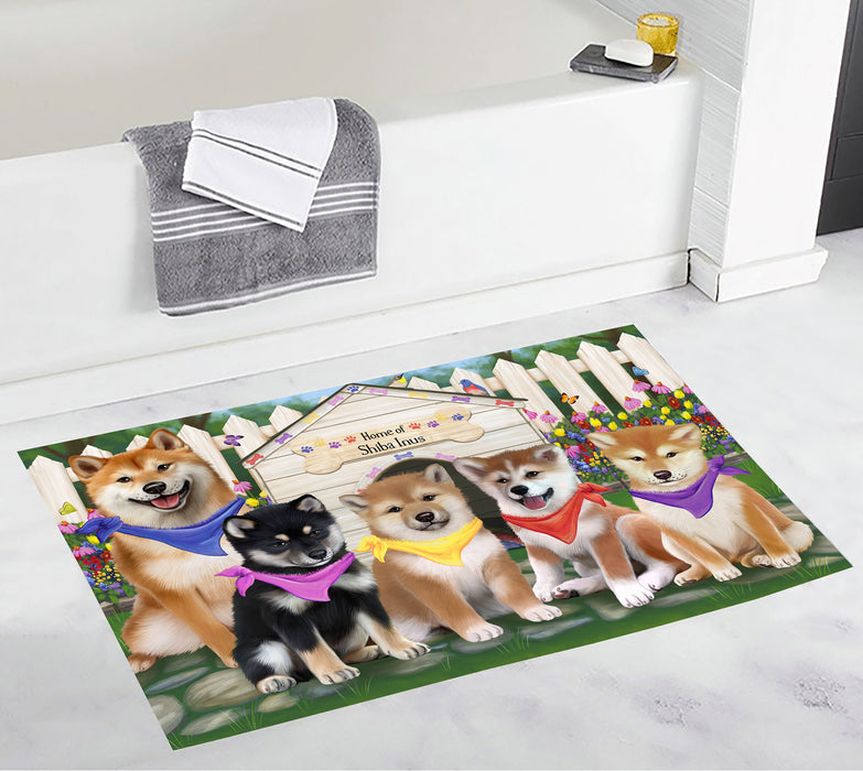 Spring Dog House Shiba Inu Dogs Bath Mat