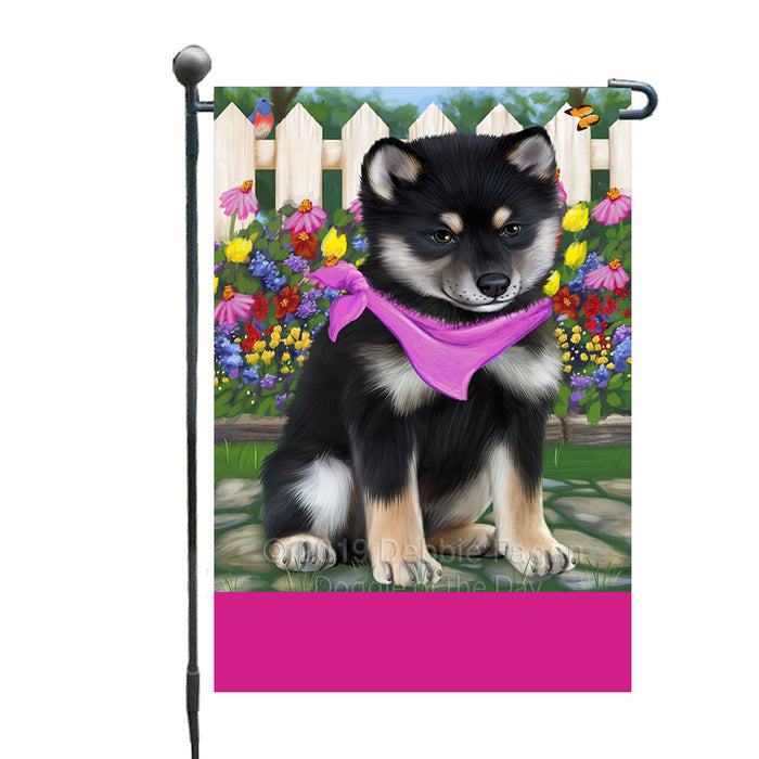 Personalized Spring Floral Shiba Inu Dog Custom Garden Flags GFLG-DOTD-A62996