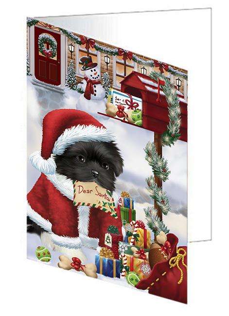 Shih Tzu Dog Dear Santa Letter Christmas Holiday Mailbox Handmade Artwork Assorted Pets Greeting Cards and Note Cards with Envelopes for All Occasions and Holiday Seasons GCD65822