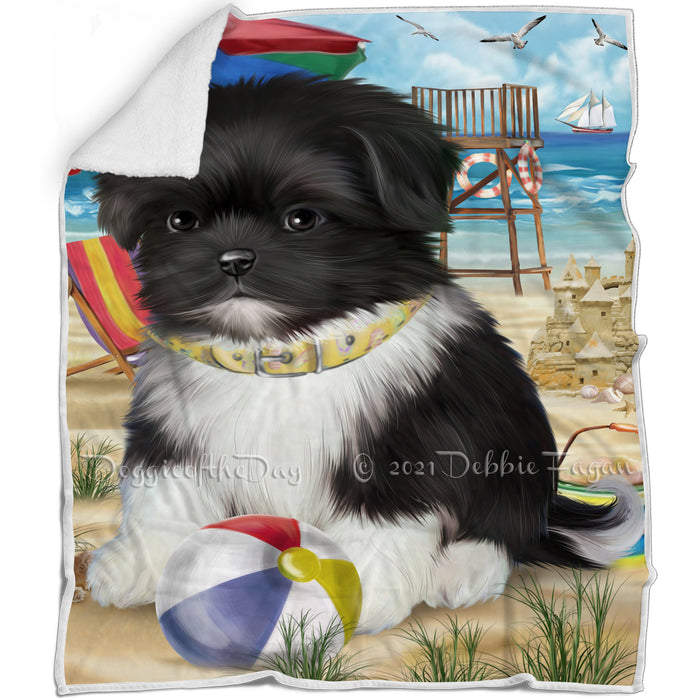 Pet Friendly Beach Shih Tzu Dog Blanket BLNKT66486