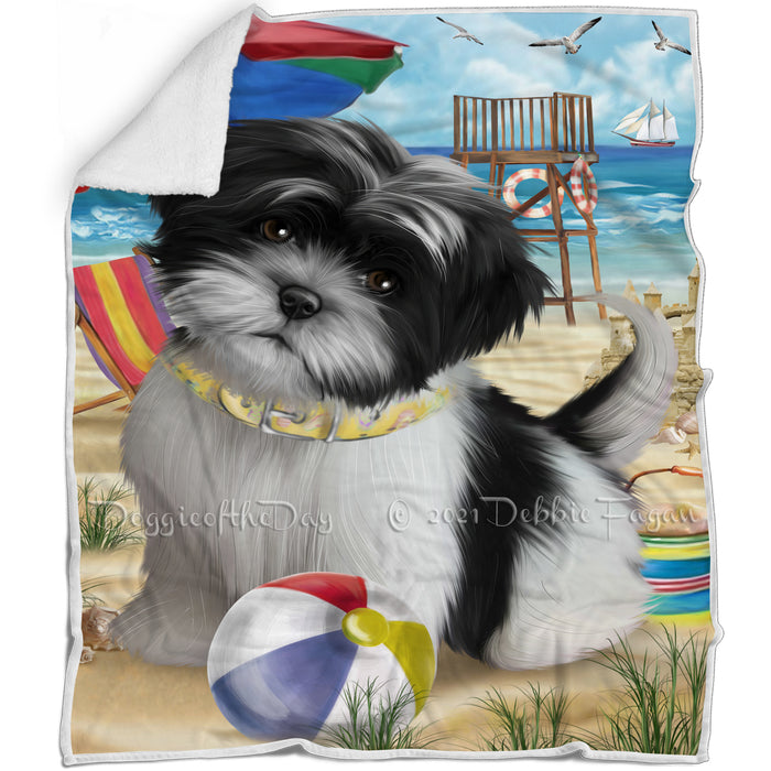 Pet Friendly Beach Shih Tzu Dog Blanket BLNKT66495