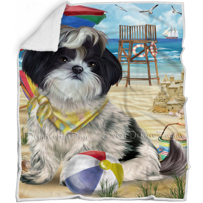 Pet Friendly Beach Shih Tzu Dog Blanket BLNKT66504