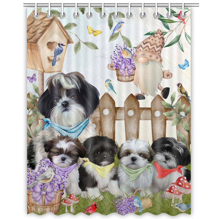 Shih Tzu Shower Curtain, Personalized Bathtub Curtains for Bathroom Decor with Hooks, Explore a Variety of Designs, Custom, Pet Gift for Dog Lovers