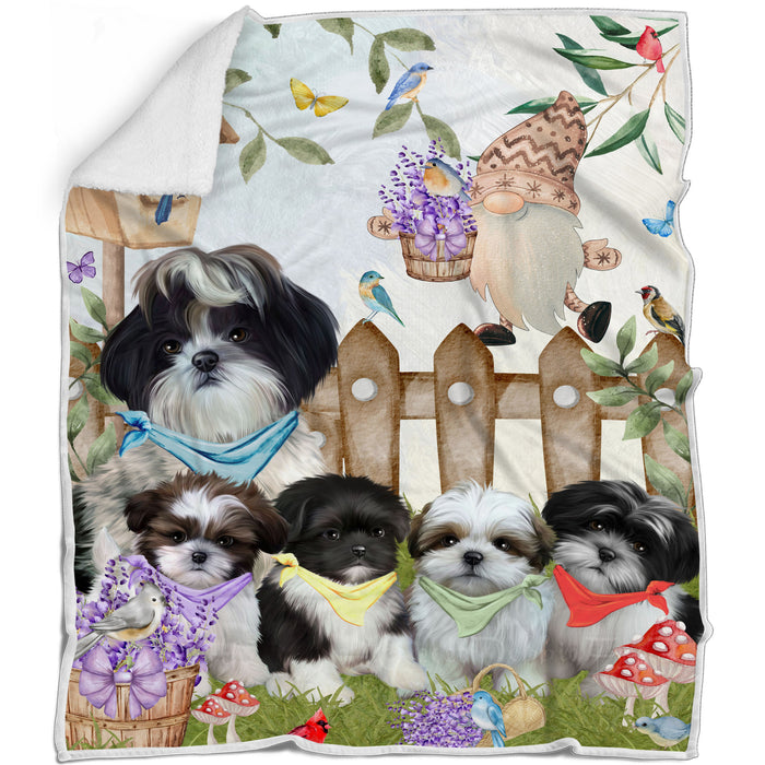 Shih Tzu Bed Blanket, Explore a Variety of Designs, Custom, Soft and Cozy, Personalized, Throw Woven, Fleece and Sherpa, Gift for Pet and Dog Lovers