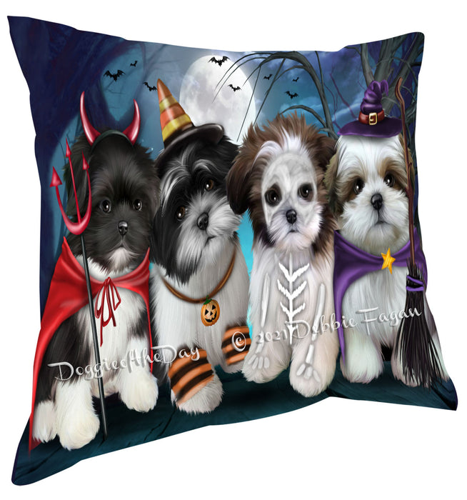 Happy Halloween Trick or Treat Shih Tzu Dogs Pillow with Top Quality High-Resolution Images - Ultra Soft Pet Pillows for Sleeping - Reversible & Comfort - Ideal Gift for Dog Lover - Cushion for Sofa Couch Bed - 100% Polyester, PILA88585