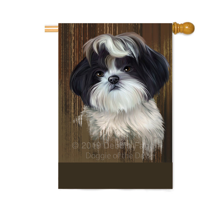 Personalized Rustic Shih Tzu Dog Custom House Flag FLG64712