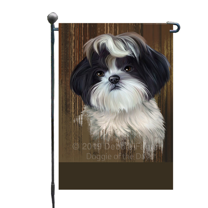 Personalized Rustic Shih Tzu Dog Custom Garden Flag GFLG63635