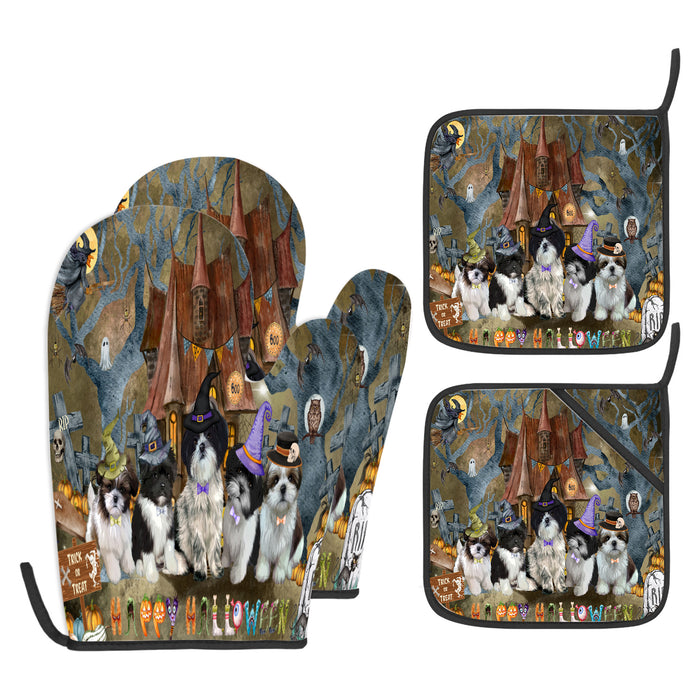 Shih Tzu Oven Mitts and Pot Holder Set, Explore a Variety of Personalized Designs, Custom, Kitchen Gloves for Cooking with Potholders, Pet and Dog Gift Lovers