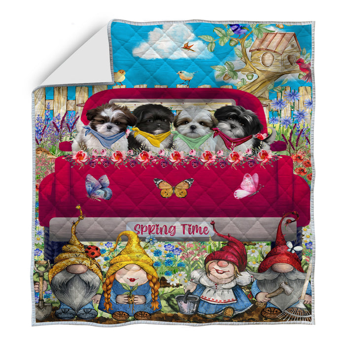 Shih Tzu Quilt: Explore a Variety of Custom Designs, Personalized, Bedding Coverlet Quilted, Gift for Dog and Pet Lovers