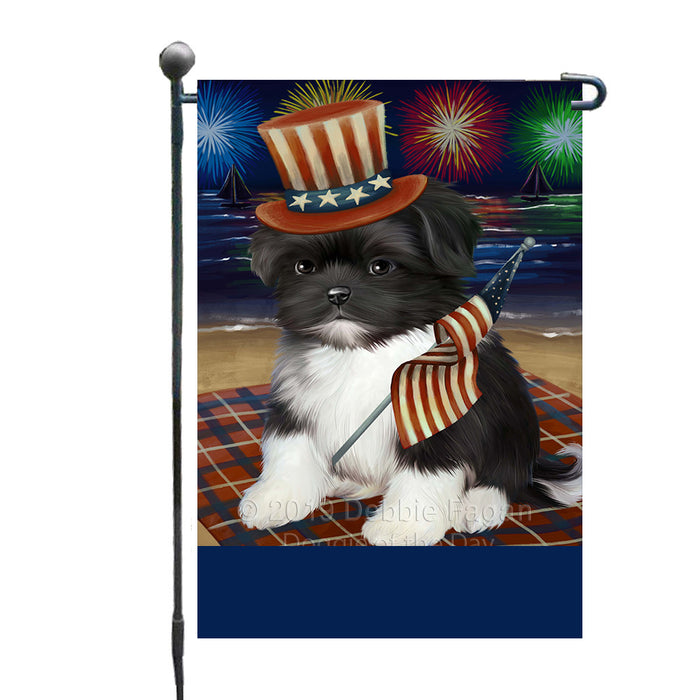 Personalized 4th of July Firework Shih Tzu Dog Custom Garden Flags GFLG-DOTD-A58089