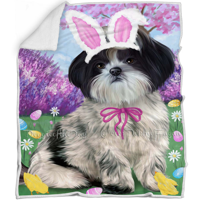 Shih Tzu Dog Easter Holiday Blanket BLNKT60222