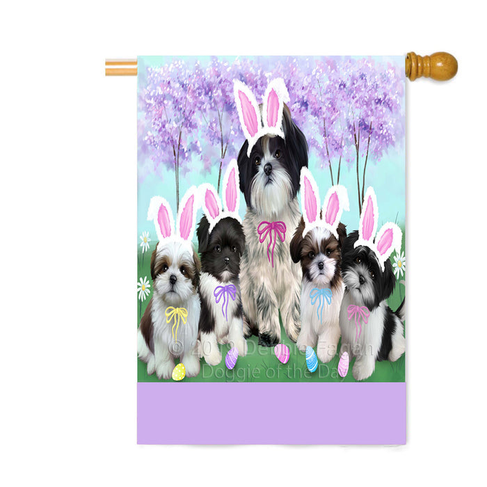 Personalized Easter Holiday Shih Tzu Dogs Custom House Flag FLG-DOTD-A59067