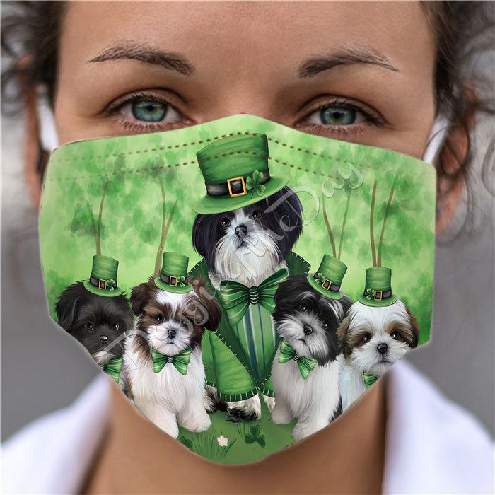 St. Patricks Day Irish Shih Tzu Dogs Face Mask FM50188