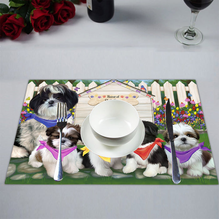 Spring Dog House Shih Tzu Dogs Placemat