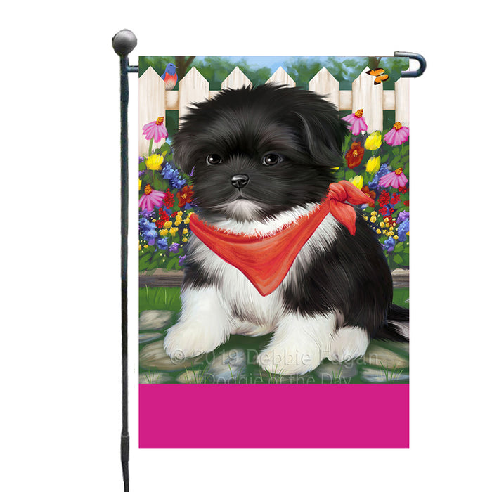 Personalized Spring Floral Shih Tzu Dog Custom Garden Flags GFLG-DOTD-A62999