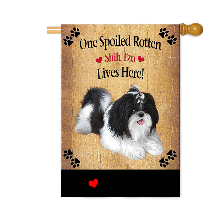 Personalized Spoiled Rotten Shih Tzu Dog Custom House Flag FLG-DOTD-A63325