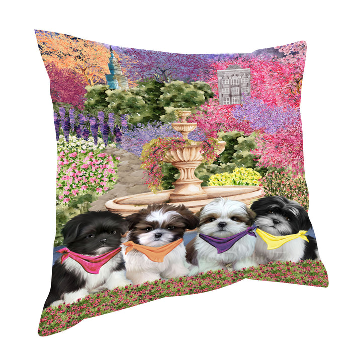 Shih Tzu Throw Pillow, Explore a Variety of Custom Designs, Personalized, Cushion for Sofa Couch Bed Pillows, Pet Gift for Dog Lovers