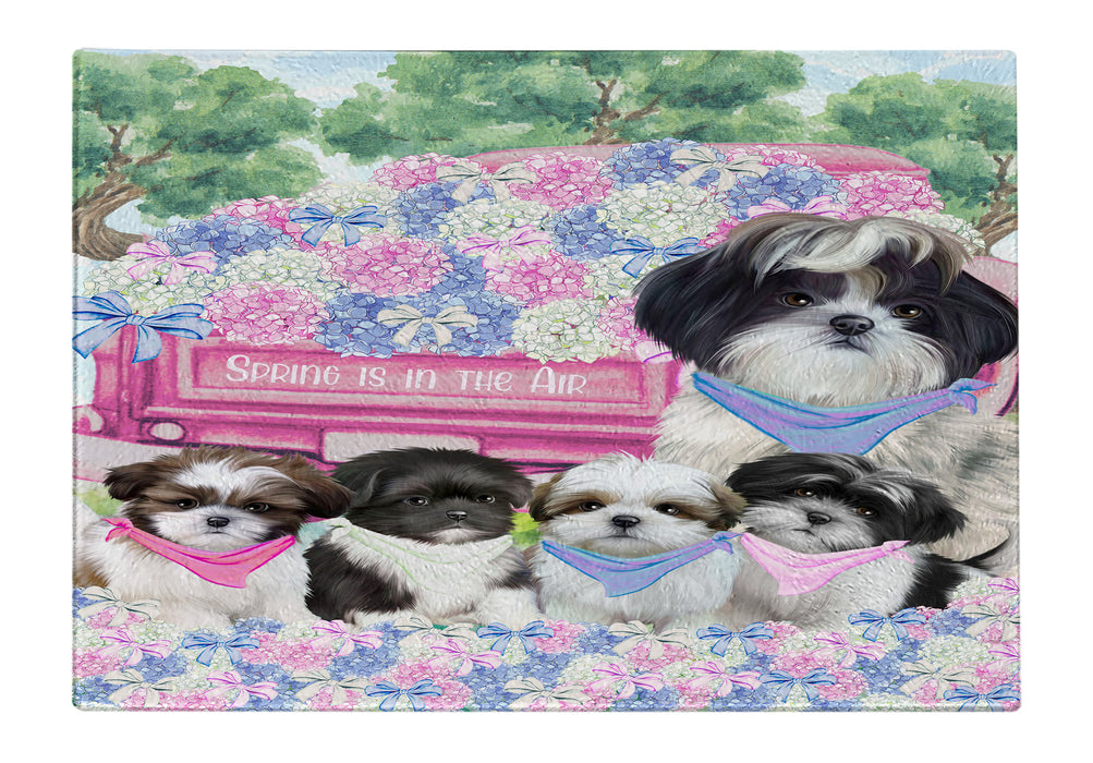 Shih Tzu Tempered Glass Cutting Board: Explore a Variety of Custom Designs, Personalized, Scratch and Stain Resistant Boards for Kitchen, Gift for Dog and Pet Lovers