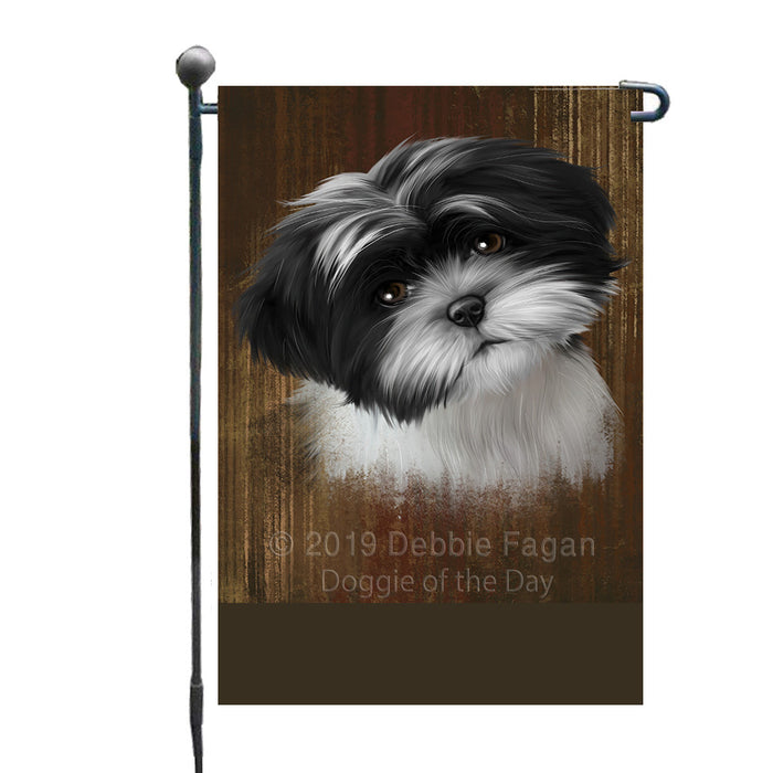 Personalized Rustic Shih Tzu Dog Custom Garden Flag GFLG63636
