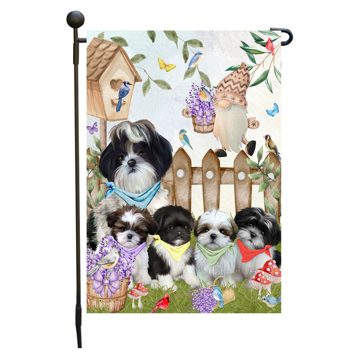 Shih Tzu Dogs Garden Flag: Explore a Variety of Designs, Custom, Personalized, Weather Resistant, Double-Sided, Outdoor Garden Yard Decor for Dog and Pet Lovers