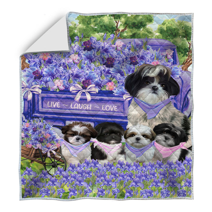 Shih Tzu Bedding Quilt, Bedspread Coverlet Quilted, Explore a Variety of Designs, Custom, Personalized, Pet Gift for Dog Lovers