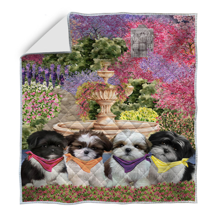Shih Tzu Bedspread Quilt, Bedding Coverlet Quilted, Explore a Variety of Designs, Personalized, Custom, Dog Gift for Pet Lovers