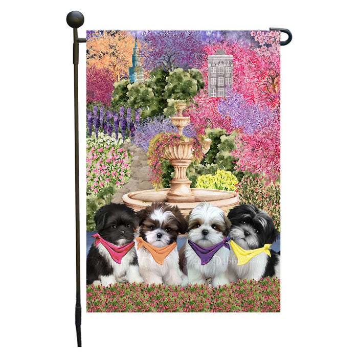 Shih Tzu Dogs Garden Flag: Explore a Variety of Designs, Weather Resistant, Double-Sided, Custom, Personalized, Outside Garden Yard Decor, Flags for Dog and Pet Lovers